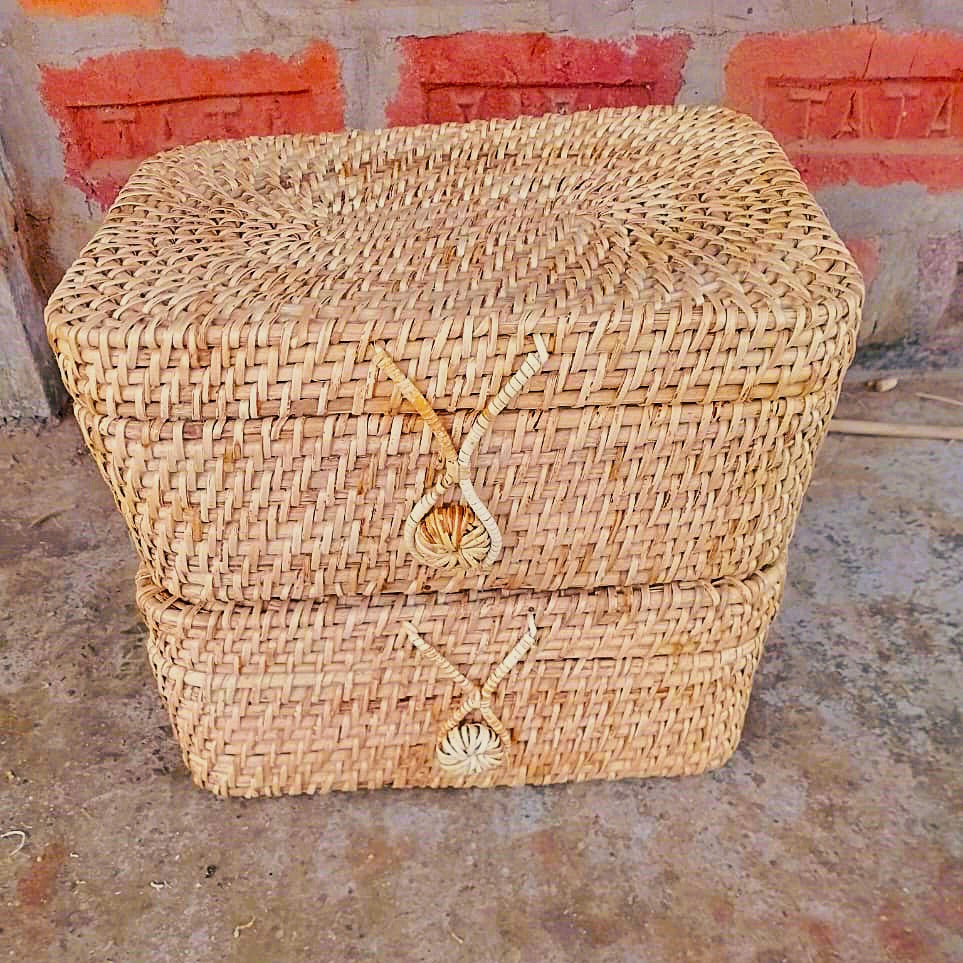 Rengma Handwoven Storage Box with Lid - Assam