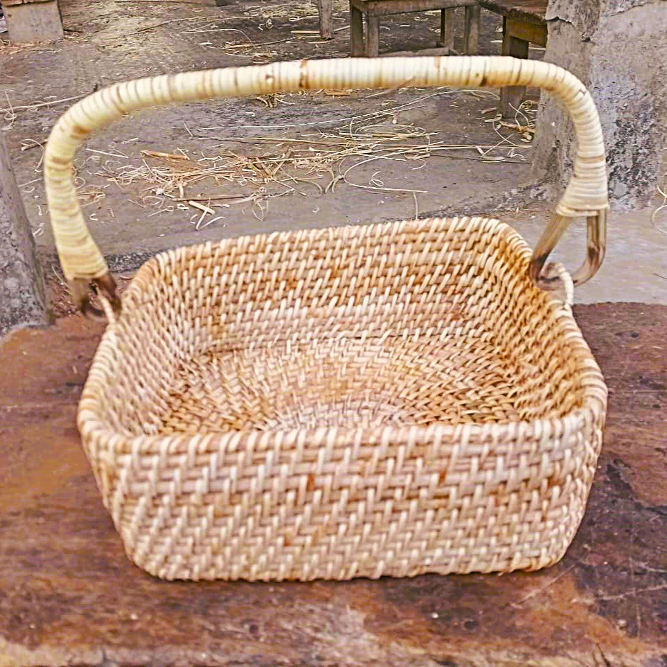 Dimasa Handwoven Handle Basket - Assam