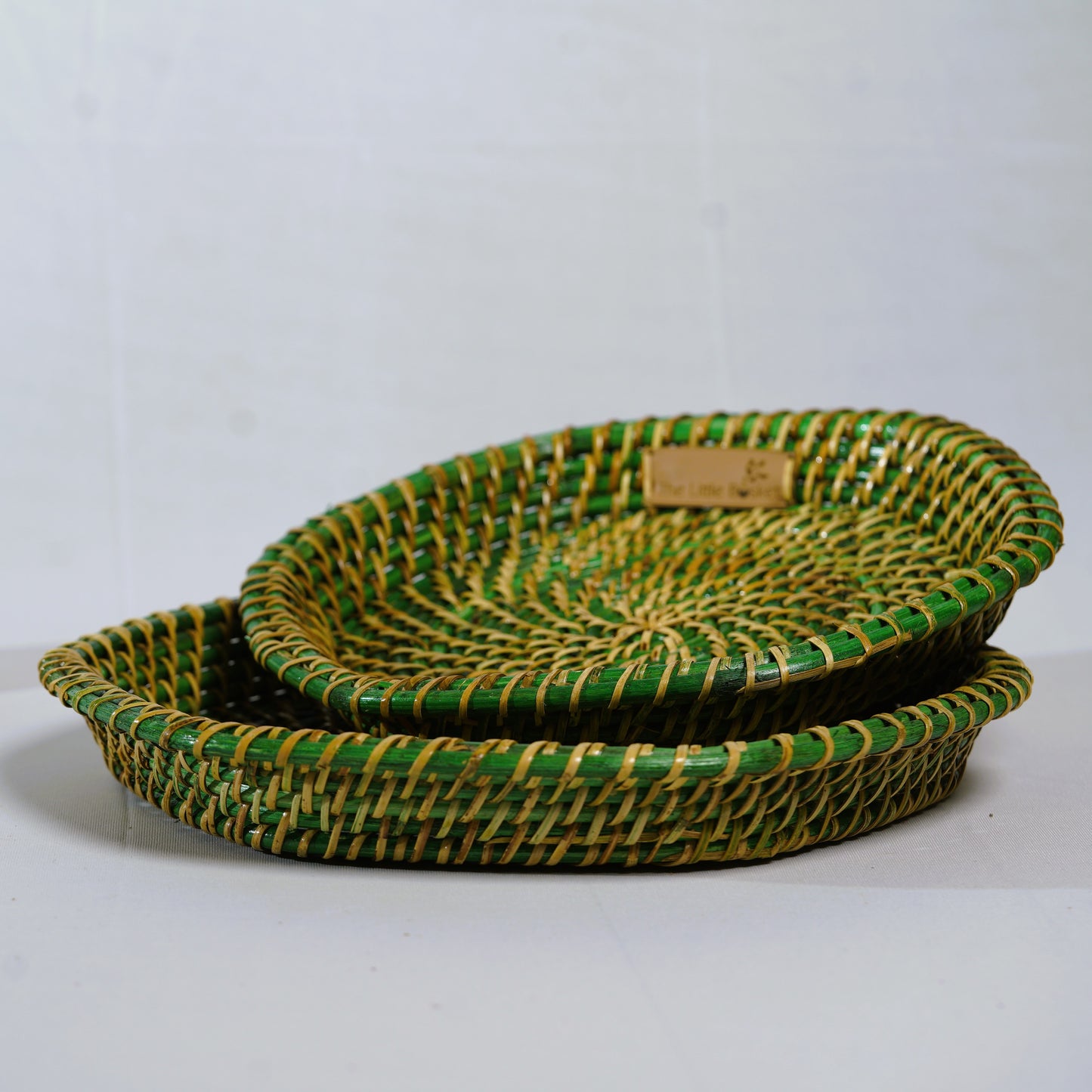 Tiwa Hexagonal Tray Set (Green, 3 pcs) – Assam