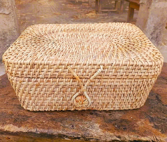 Rengma Handwoven Storage Box with Lid - Assam