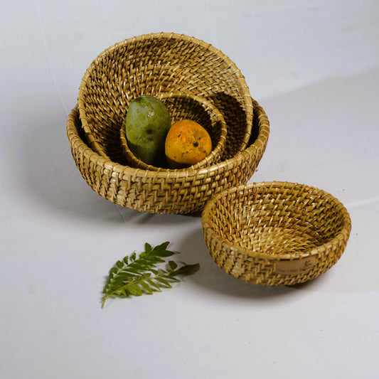 Sonowal Kachari Handwoven Nesting Basket Set (4 pcs) – Assam