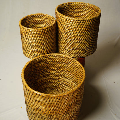 Mising Weave Round Laundry Basket - Assam