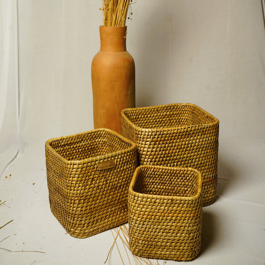 Mising Grass Rectangular Laundry Basket - Assam